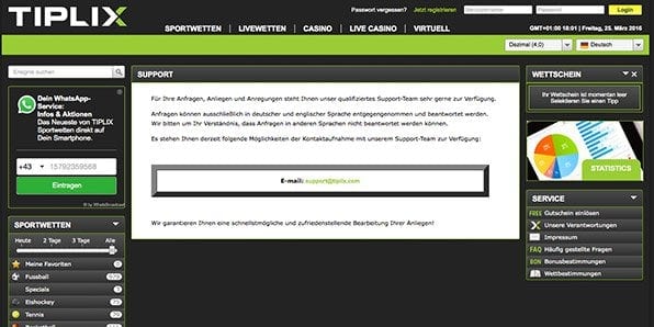 Tiplix Support Kontakt