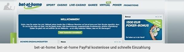 bet-at-home Einzahlung mit PayPal