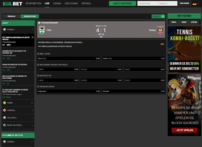 Kulbet Livewetten Sport