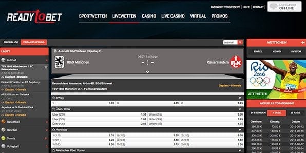 ReadyToBet Livewetten Center