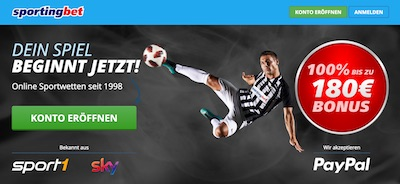 sportingbet PayPal Bonus gratis 150 Euro