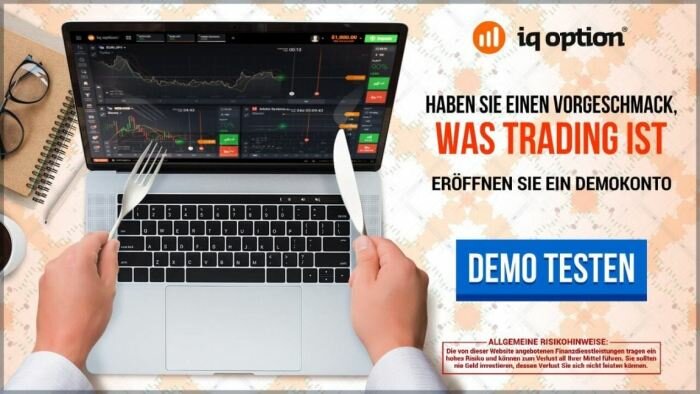 Der Testsieger IQ Option überzeugt u. a. mit einem gebührenfreien Demokonto