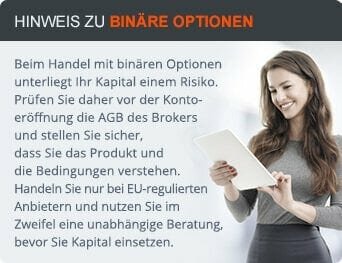 Risikohinweis zu Binären Optionen