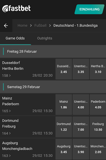 FastBet Wettquoten 