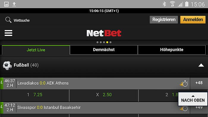 NetBet Sport Wettquoten