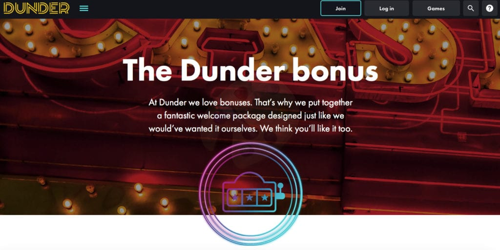 Dunder Casino Bonus