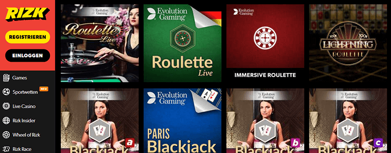 Rizk Casino Live Casino