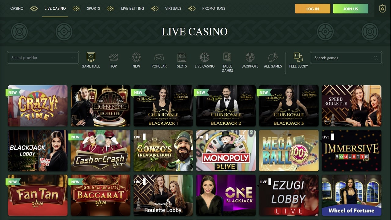 Casinia Live Casino