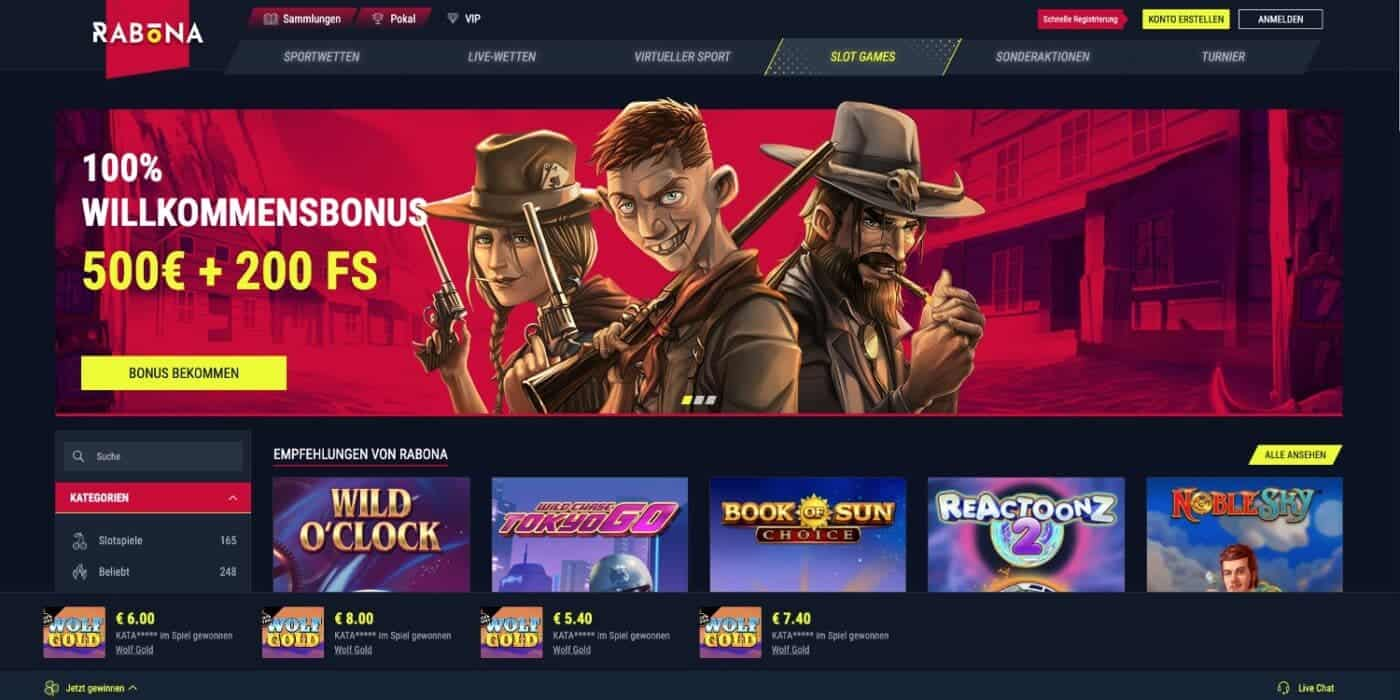 Rabona Casino Spieleangebot