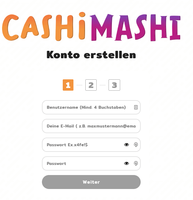 cashimashi einzahlungen auszahlungen