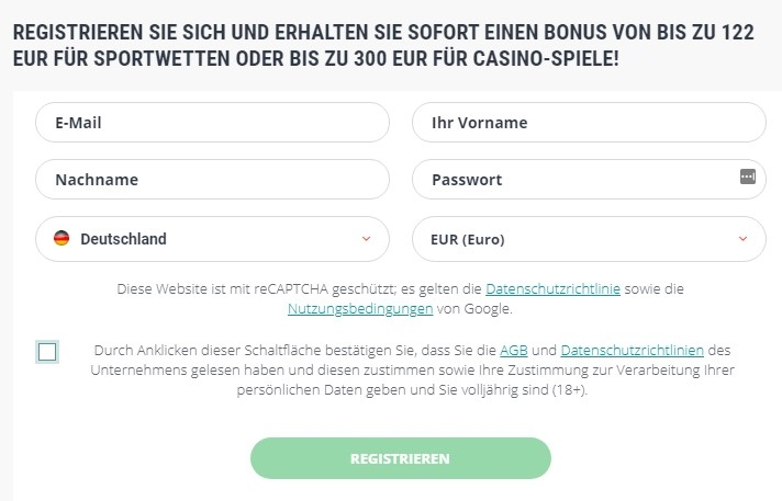 22BET Casino Registrierung 