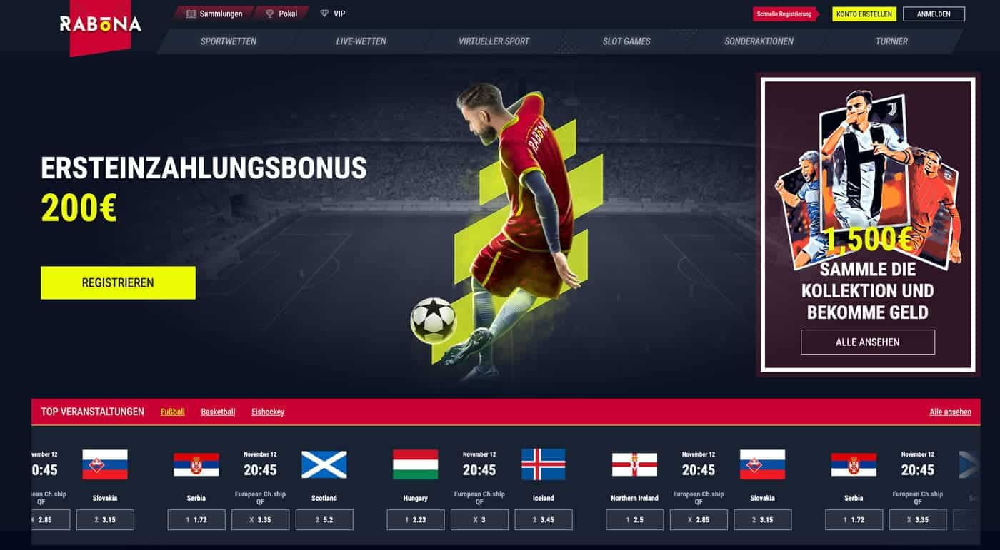 Rabona Sportwetten Bonus